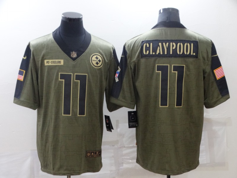 Men Pittsburgh Steelers #11 Claypool green Nike Olive Salute To Service Limited NFL jersey->dallas cowboys->NFL Jersey